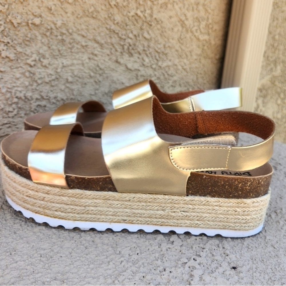 Dirty Laundry Metallic Gold Platform Espadrilles
Sandals Size 9.5